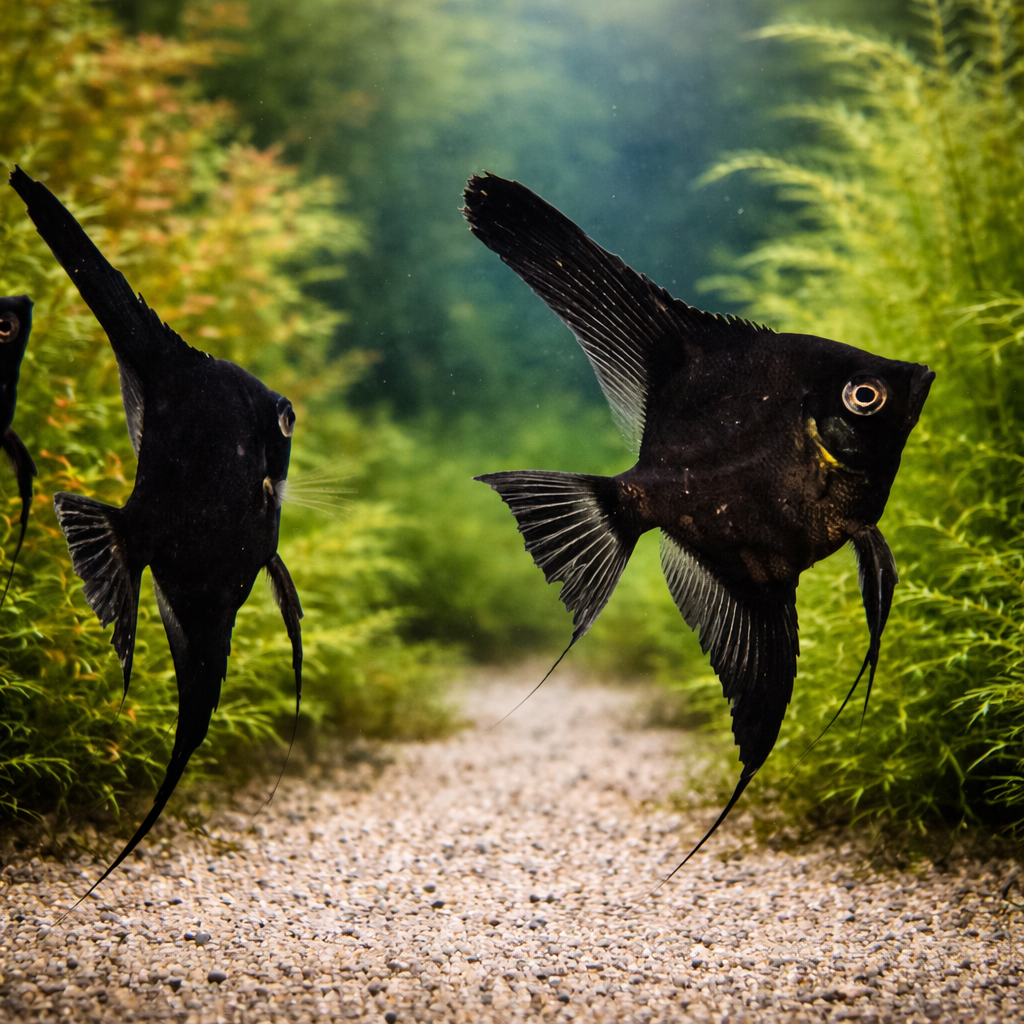 Pinoy Double Black Skalar 6-8cm (Pterophyllum scalare)